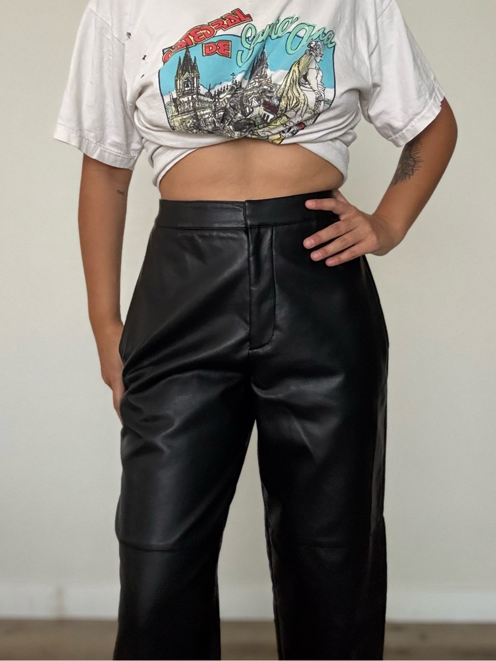 Leyden Black Faux Leather Women’s Pants